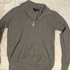 Gray Quarterzip Pullover Sweater